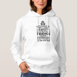 Welcome To Our Campsite Funny Camping Slogan Hoodie