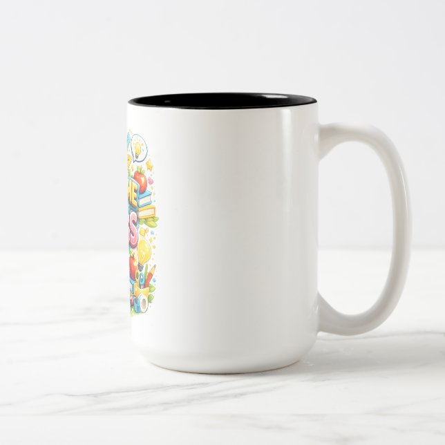 Welcome to Our Class – Cute & Colourful Classroom  Two-Tone Coffee Mug (Right)