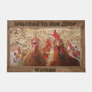 Welcome To Our Coop Funny Chicken Family Doormat