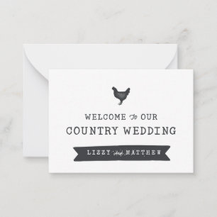 Welcome to our Country Wedding Modern Rustic Card