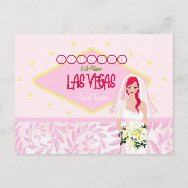 Welcome To Our Fabulous Las Vegas Bridal Shower Po Invitation Postcard (Front)