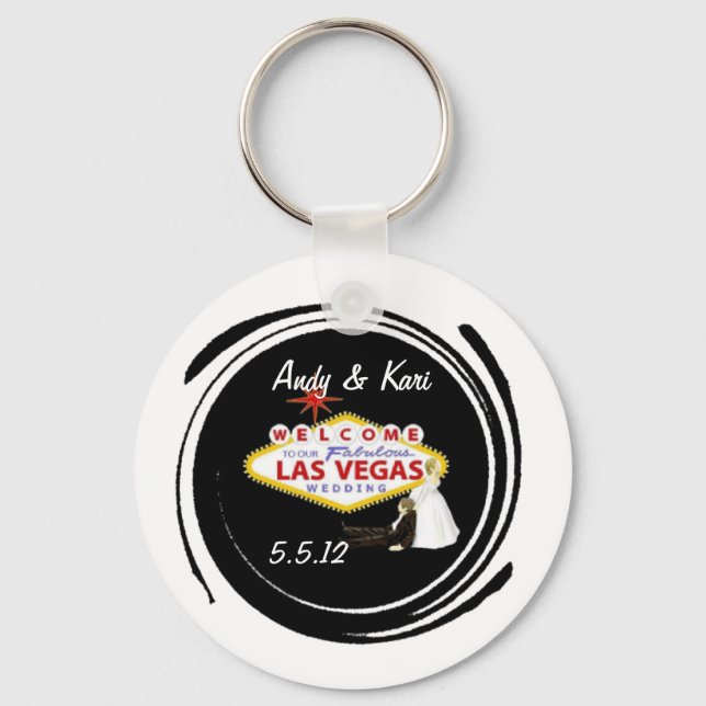 Welcome to Our Fabulous Las Vegas Wedding personal Key Ring (Front)
