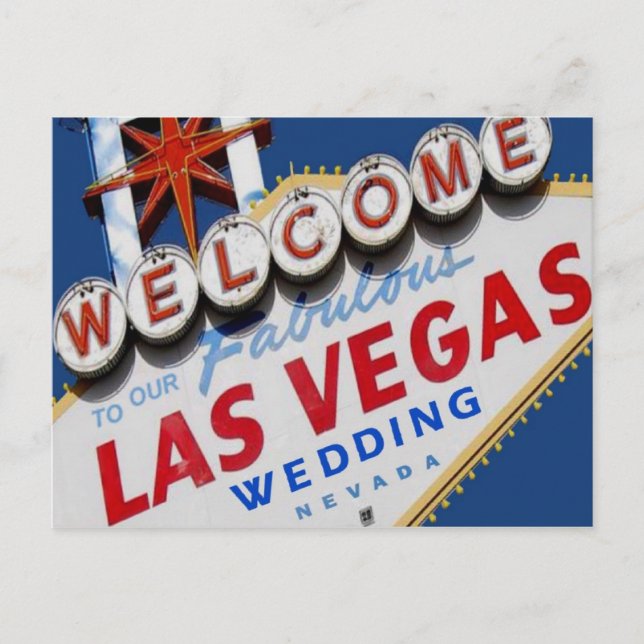 Welcome To Our Fabulous Las Vegas WEDDING Postcard (Front)
