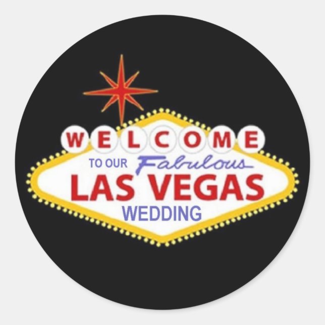 Welcome To Our Fabulous Las Vegas Wedding Sticker (Front)