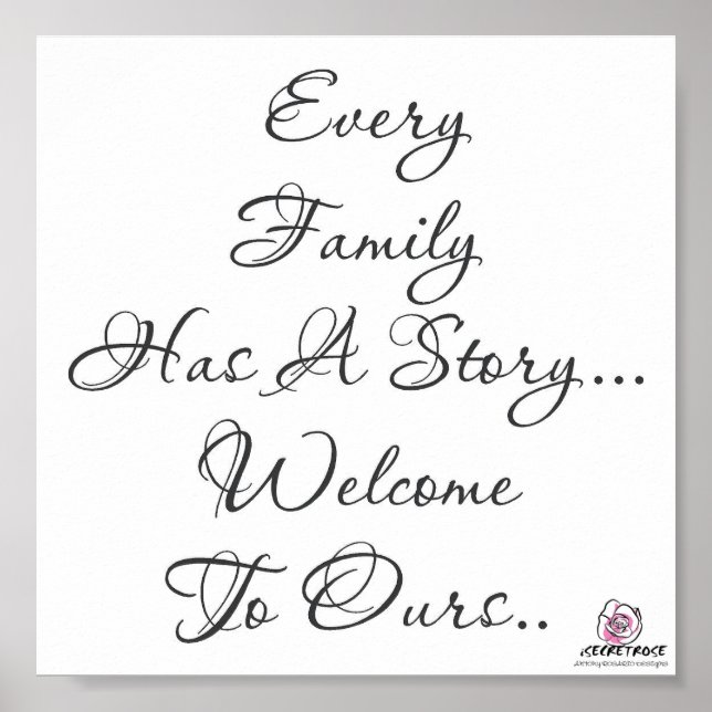 WELCOME TO OUR FAMILY POSTER (Front)