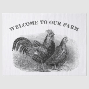 Welcome to our Farm Vintage rooster chicken tissue Tissue Paper