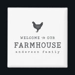 Welcome to our Farmhouse Country Rustic Chicken Magnet<br><div class="desc">Design is composed of Modern Country Rustic with "welcome to our Farmhouse" typography. 

Available here:
http://www.zazzle.com/store/selectpartysupplies</div>