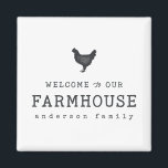 Welcome to our Farmhouse Country Rustic Chicken Magnet<br><div class="desc">Design is composed of Modern Country Rustic with "welcome to our Farmhouse" typography. 

Available here:
http://www.zazzle.com/store/selectpartysupplies</div>