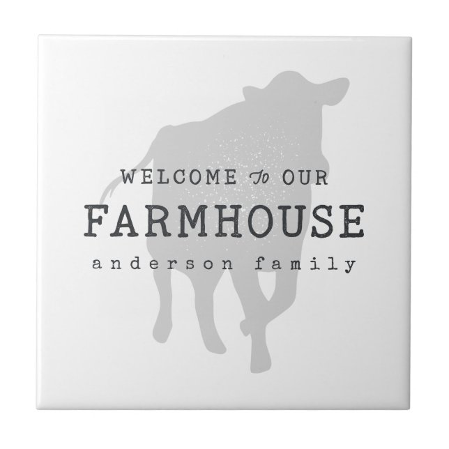 Welcome to our Farmhouse Country Rustic Cow Tile (Front)
