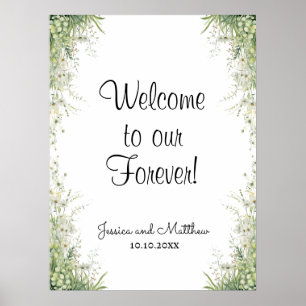 Welcome to our Forever Dusty Sage Wedding  Poster