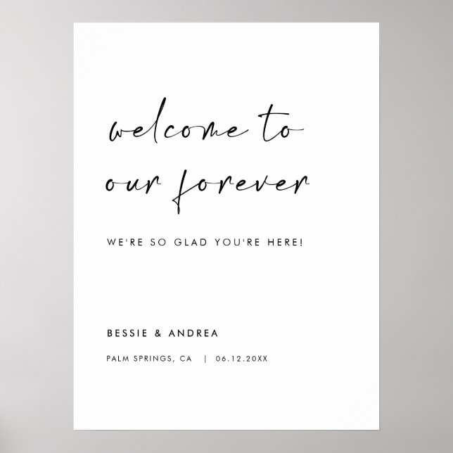 Welcome to our Forever Modern Wedding Poster (Front)