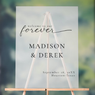 " WELCOME TO OUR FOREVER " Wedding Acrylic Sign
