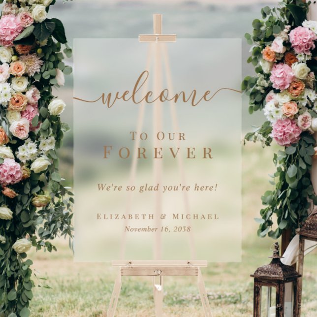 Welcome To Our Forever Wedding Frosted Acrylic Sign (Welcome To Our Forever Wedding Frosted Acrylic Sign)