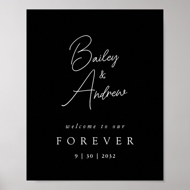 Welcome to Our Forever Wedding Welcome Poster (Front)