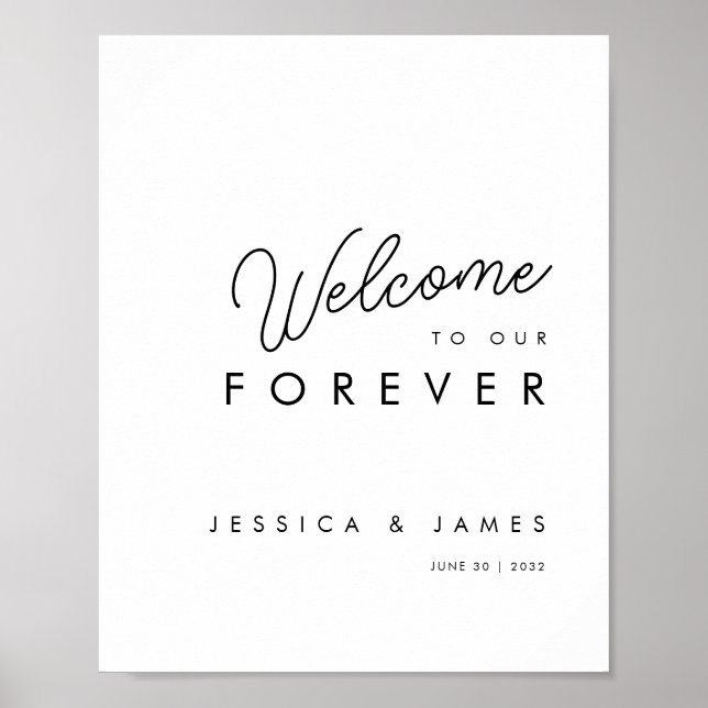 Welcome to Our Forever Wedding Welcome Poster (Front)