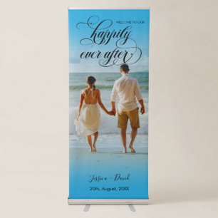 Welcome To Our Happily Ever After Summer Wedding Retractable Banner