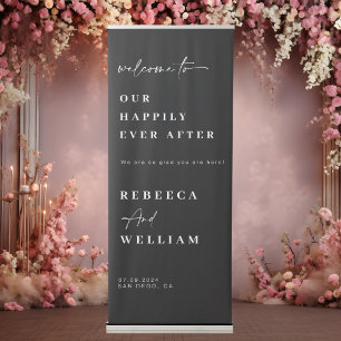 Welcome To Our Happily Ever After Wedding Retractable Banner