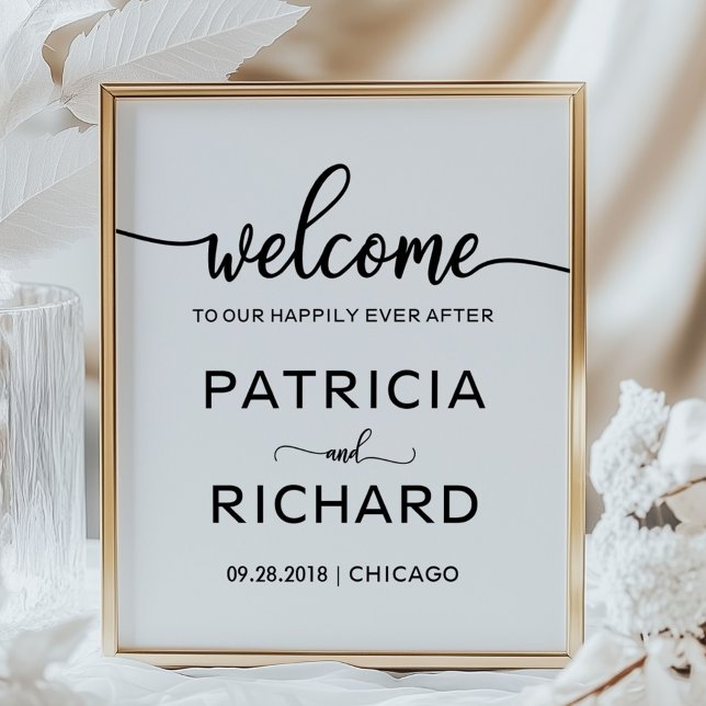 Welcome to Our Happily Ever After Wedding Sign (Creator Uploaded)