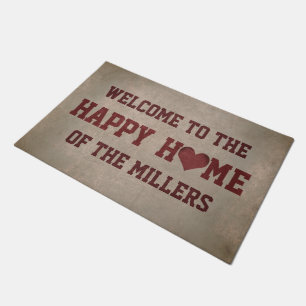 Welcome to our Happy Home (customisable) Doormat