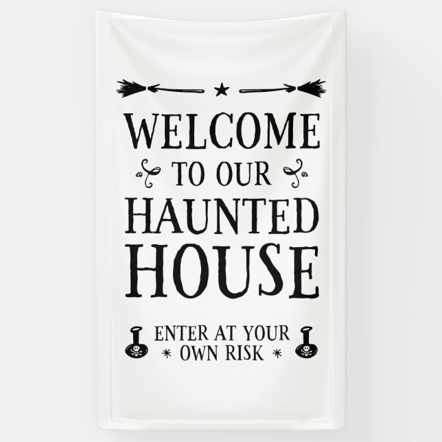Welcome To Our Haunted House Banner (Vertical)