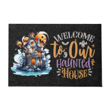 Welcome to our haunted house doormat