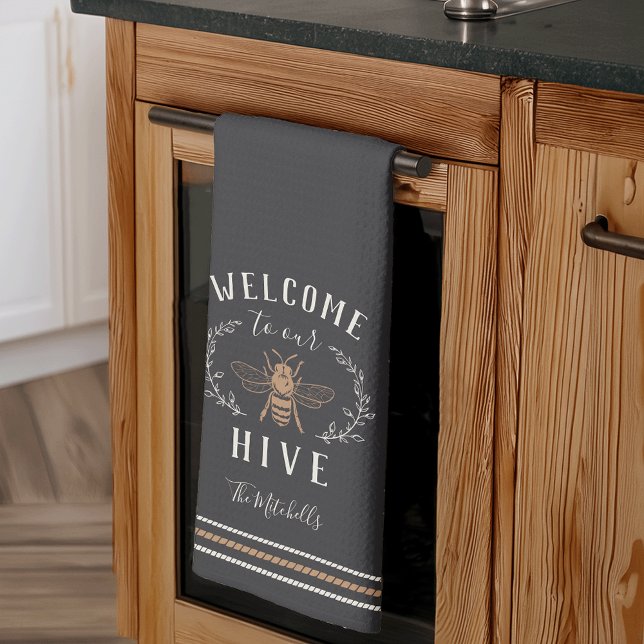 Welcome to Our Hive Personalised Tea Towel (Creator Uploaded)