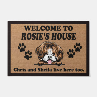 Welcome To Our Home Custom Dog Name Doormat