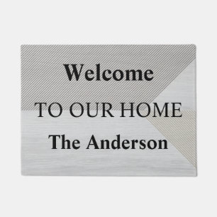 Welcome to Our Home Custom Family Name Door Doormat