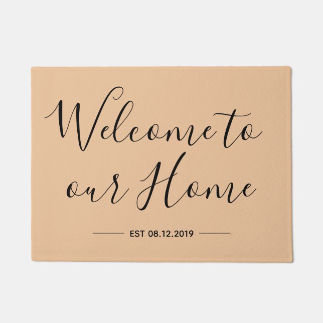 Welcome to our Home Door Mat, Farmhouse Doormat (Front)