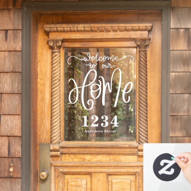 Welcome to Our Home House Number Street Name Window Cling (Home Door)
