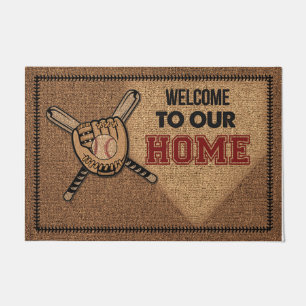 Welcome To Our Home Mat, Baseball Doormat
