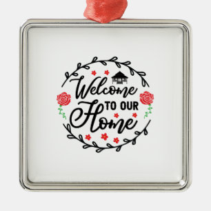 Welcome To Our Home Metal Tree Decoration