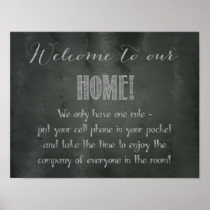 Welcome to Our Home - No Cell Phones Poster