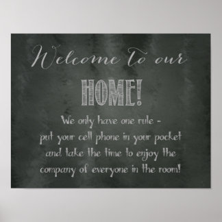 Welcome to Our Home - No Cell Phones Poster