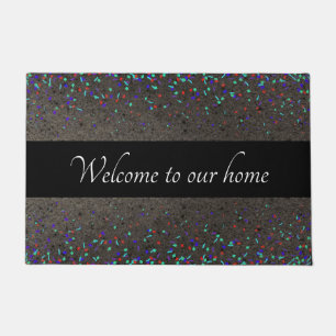 Welcome to our home (or your message) Confetti Doormat