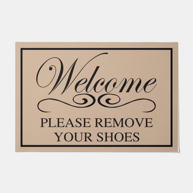 Welcome To Our Home Please Remove Your Shoes  Doormat (Front)
