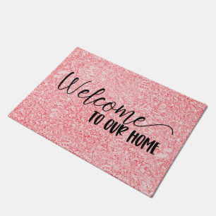 Welcome To Our Home Rose Pink Doormat