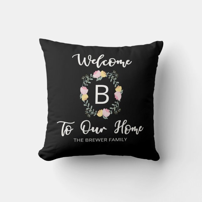 Welcome To Our Home Throw Pillow (Front)