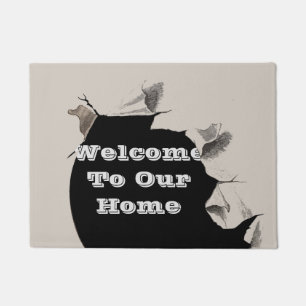 Welcome to Our Home Torn Paper Artistic Doormat