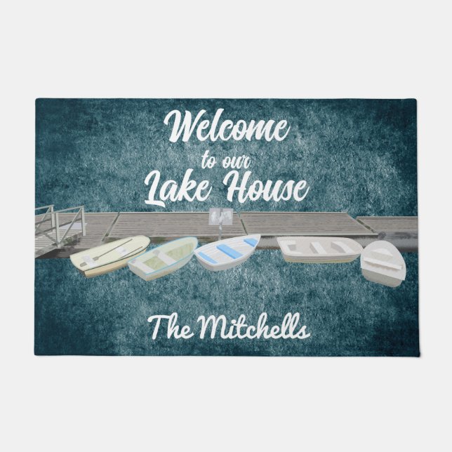 Welcome To Our Lake House House Doormat (Front)
