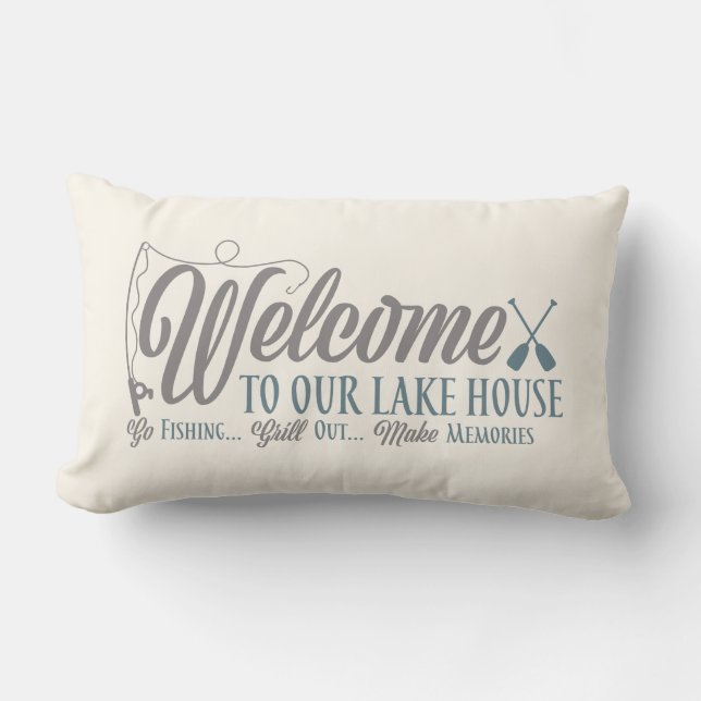 Welcome to Our Lake House Lumbar Cushion (Front)