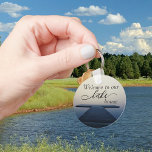 Welcome to Our Lake House Rental Property Vacation Key Ring<br><div class="desc">This design was created though digital art. It may be personalized in the area provided by changing the photo and/or text. Or it can be customized by choosing the click to customize further option and delete or change the color the background, add text, change the text color or style, or...</div>