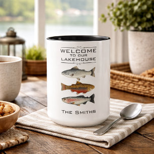 Welcome to Our Lakehouse Fish Coffee Mug