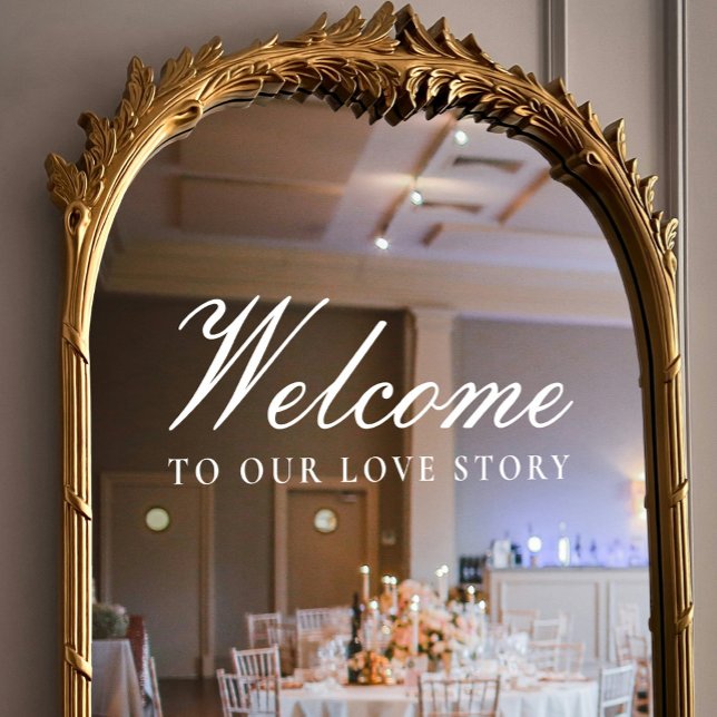 Welcome to Our Love Story Classic Script Wedding Window Cling (Welcome to Our Love Story Classic Script Wedding Window Cling)