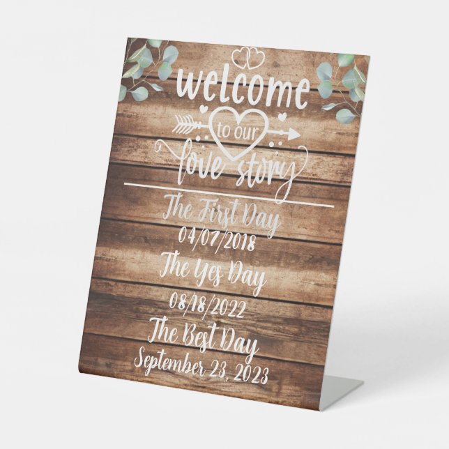 Welcome to Our Love Story Custom Sign (Front)