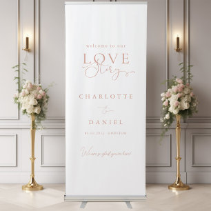Welcome to our Love-Story! Elegant, modern,  Retractable Banner