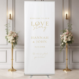 Welcome to our Love-Story! Elegant, modern,  Retractable Banner