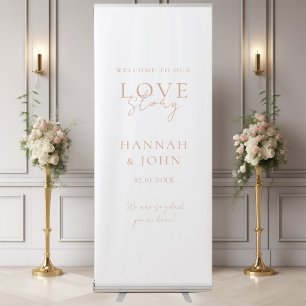 Welcome to our Love-Story! Elegant, modern, Retractable Banner