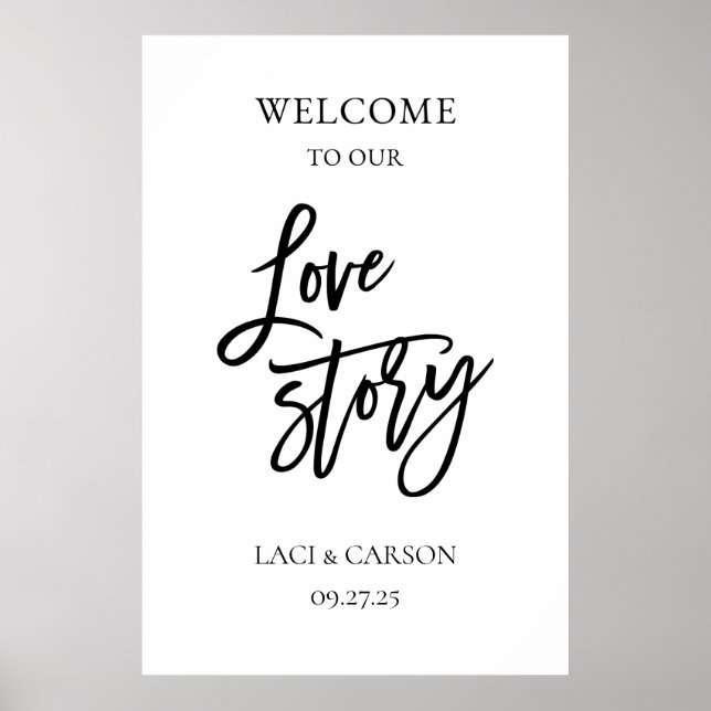 Welcome to Our Love Story Wedding Sign (Front)