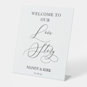 Welcome to Our Love Story Wedding Sign Banner